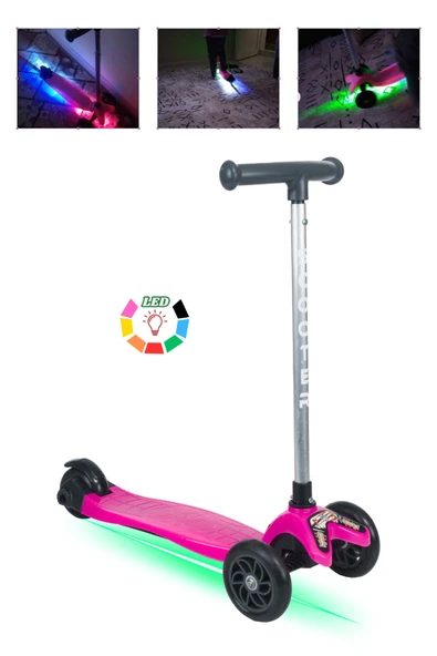 Tois Color Led Işıklı 3 Tekerlekli Yükseklik Ayarlı Scooter ürün görseli 1