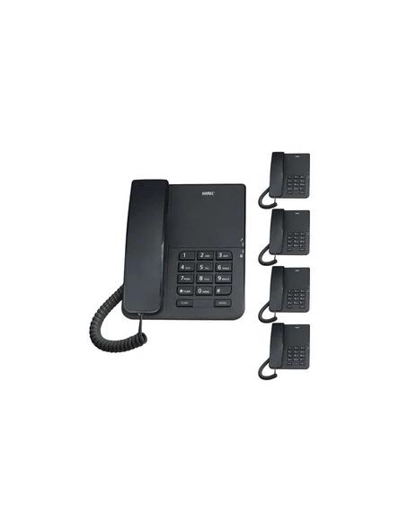 Karel TM140 Analog Masaüstü Kablolu Telefon 5'li Fırsat Paketi SİYAH ürün görseli 1