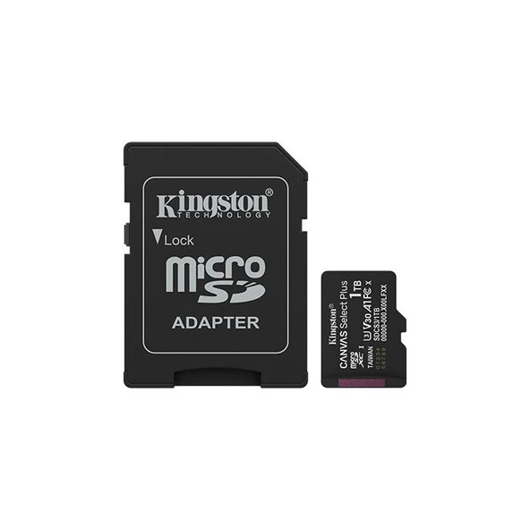 Kingston SDCS3/1TB 1TB MicroSDXC Canvas Select Plus Gen3 150MB/s A1 Card + Adapter ürün görseli 1