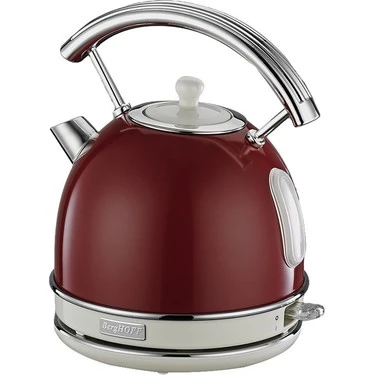 Berghoff Gem Retro 1.7 Litre Kırmızı Yuvarlak Su Isıtıcısı ürün görseli 1