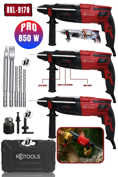 RKL-9170 RETOOLS BORDO 3'LÜ SET 2.28 PRO KIRICI DELİCİ ürün görseli 1