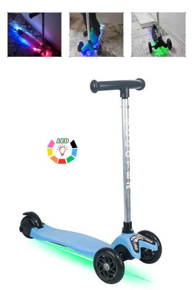 Tois Color Led Işıklı 3 Tekerlekli Yükseklik Ayarlı Scooter ürün görseli 1