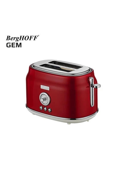Berghoff Gem Retro Kırmızı Dört Dilim Ekmek Kızartma Makinesi ürün görseli 1