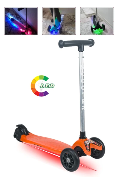 Tois Color Led Işıklı 3 Tekerlekli Yükseklik Ayarlı Scooter ürün görseli 1