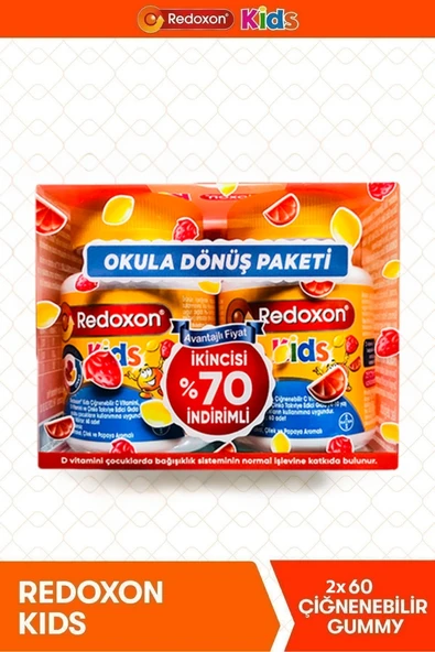 Redoxon Kids 60 Çiğnenebilir Tablet 2'li Avantaj Paketi - İkincisi %70 İndirimli ürün görseli 1