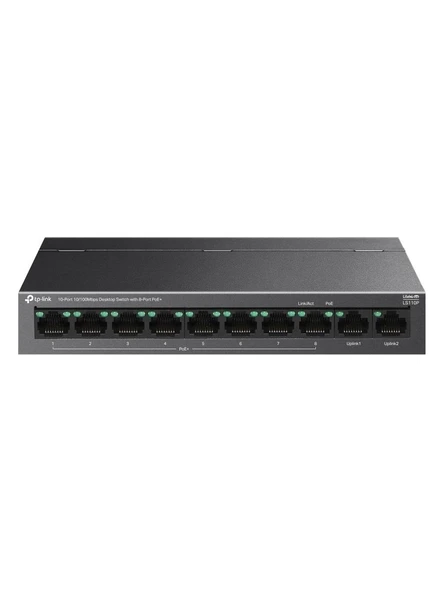 Tp-Link Ls110P 8 Port 10-100 Mbps Poe+ 2 Port 10-100 Uplink Switch Metal Kasa ürün görseli 1