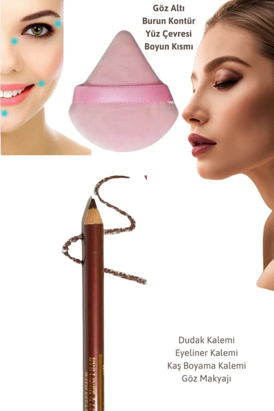 Göz Dudak Eyeliner Kaş Yüz Kontür Suya Dayanıklı Makyaj Kalemi Yıkanabilir Makyaj Kozmetik Süngeri ürün görseli 1