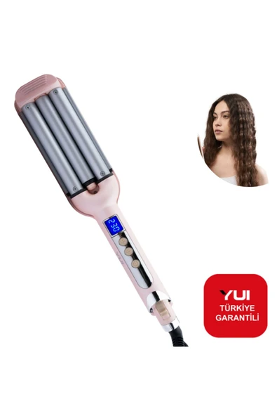 Yui Led Göstergeli Seramik Su Dalgası(WAG) Saç Maşası Pembe ürün görseli 1