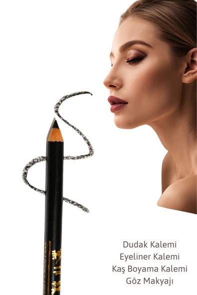 1 Ad Siyah Suya Dayanıklı Dudak Kalemi Eyeliner Kalemi Kaş Boyama Göz Altı Makyaj Kalemi Seti ürün görseli 1