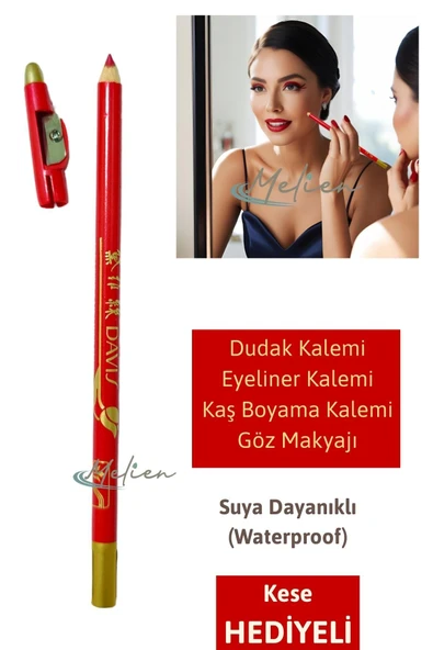 1 Ad Pembe Kırmızı Suya Dayanıklı Dudak Eyeliner Kalemi Göz Altı Kaş Boyama Makyaj Kalemi Seti ürün görseli 1