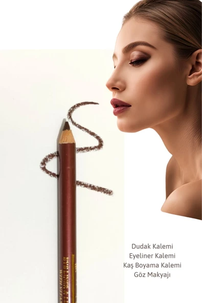 1 Ad Kahverengi Suya Dayanıklı Dudak Kalemi Eyeliner Kalemi Kaş Boyama Göz Altı Makyaj Kalemi Seti ürün görseli 1