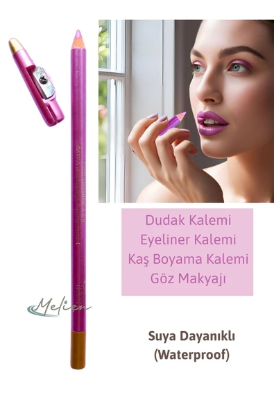1 Ad Pembe Kırmızı Suya Dayanıklı Dudak Eyeliner Kalemi Göz Altı Kaş Boyama Makyaj Kalemi Seti ürün görseli 1
