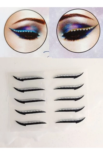 10 Adet Gri Eyeliner Sticker Kendinden Yapışkanlı Sticker ürün görseli 1