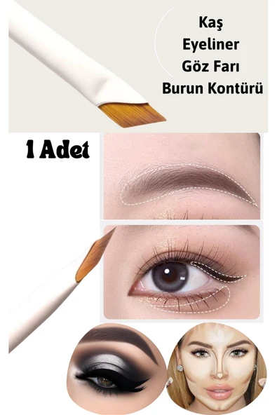 Çekici Kaş Fırçası Dumanlı Göz Farı Kalemi Fırçası Eyeliner Çekme Burun Kontur Makyaj Fırçası ürün görseli 1