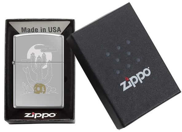 Zippo Cactus And Skull Dizayn Çakmak - Resim 3
