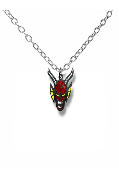 Stranger Things 4. Sezon Hellfire Club Kırmızı Renkli Unisex Kolye – 60 cm Zamak Kaplama Metal Takı ürün görseli 1