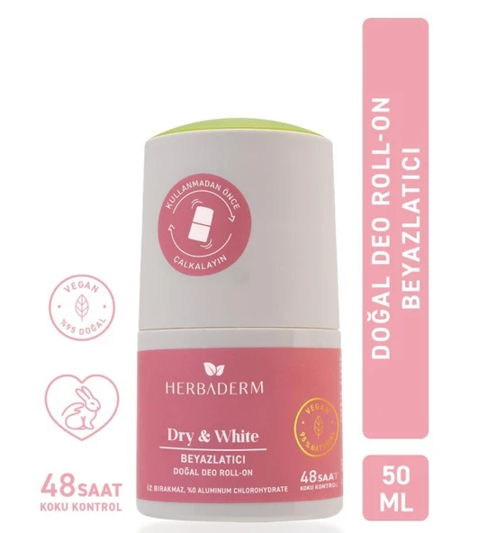 Herbaderm Dry White Beyazlatıcı Deo Roll On 50 ml ürün görseli 1