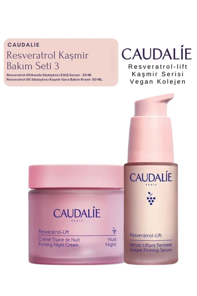 CAUDALİE Resveratrol Kaşmir Bakım Seti 3 | Gece Krem - SERUM Orijinal BOY SET ürün görseli 1