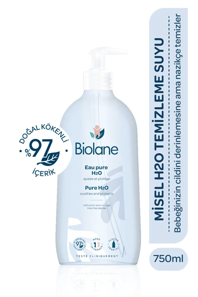 BİOLANE %97 Doğal İçerikli Micellar Bebek Çocuk Temizleme Suyu H2O (750ml) ürün görseli 1
