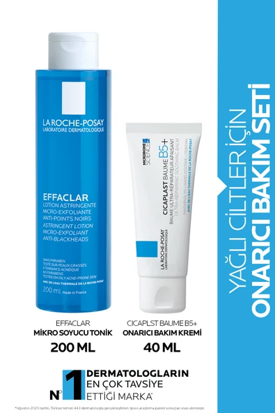 LA ROCHE POSAY Yağlı Ciltler İçin Onarıcı Bakım Seti: Effaclar Tonik 200ML& Cicaplast Onarıcı Bakım Kremi 40ML ürün görseli 1