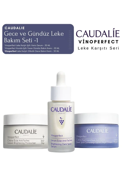 CAUDALİE Vinoperfect Leke Bakım Seti -1 | Gece ve Gündüz Kremi Leke Serum Orijinal Boy ürün görseli 1