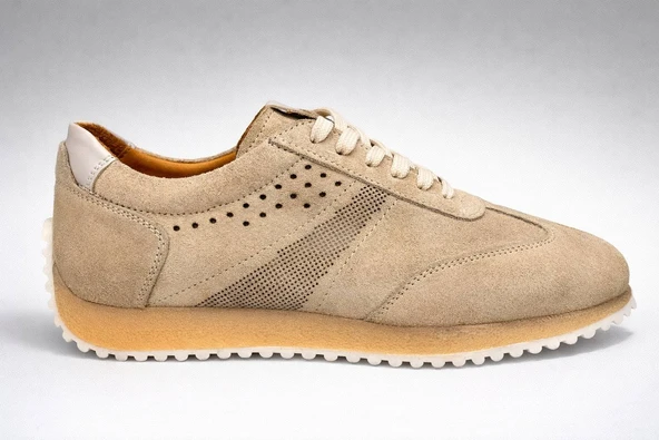 Calvaren Terra Bej Süet Hakiki Deri Termo Taban Sneaker ürün görseli 1