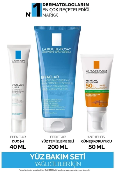 LA ROCHE POSAY Effaclar Güneş Bakım Seti | Effaclar Duo Krem + Effaclar Jel + Dry Touch Güneş Kremi ürün görseli 1