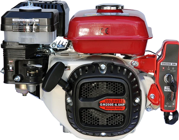 GoldMoto GM200E 6.5 Hp Marşlı Krank Mili Kamalı Benzinli Motor ürün görseli 1