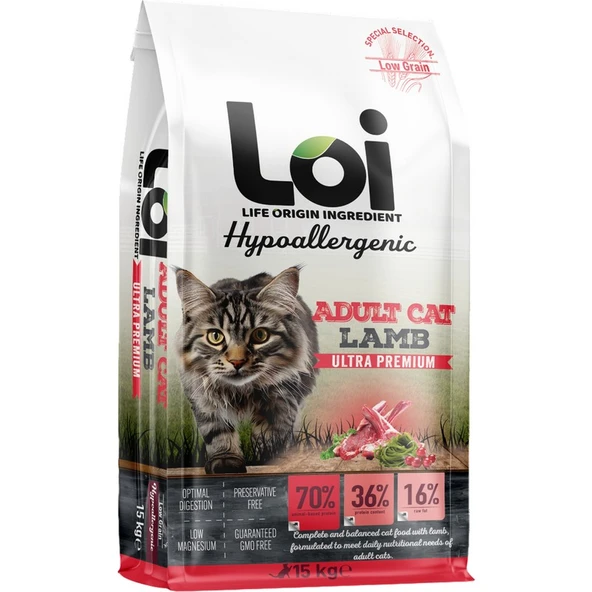 Loi Yetişkin Kuzu Etli Kedi Maması 15 kg ürün görseli 1