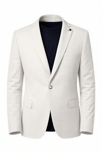 Plus Scorpion Taş Rengi Slim Fit Erkek Blazer Ceket – Modern Ofis & Davet Stili ürün görseli 1