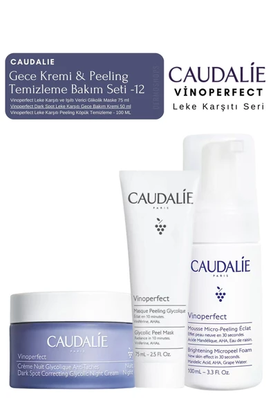 CAUDALİE Vinoperfect Leke Bakım Seti -12 | Gece & Peeling & Temizleme Köpük Orijinal Boy ürün görseli 1