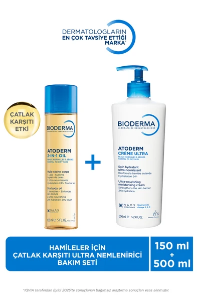 BİODERMA Atoderm Hamileler için Çatlak Önleyici, Nemlendirici ve Besleyici Cilt Bakım Seti ürün görseli 1