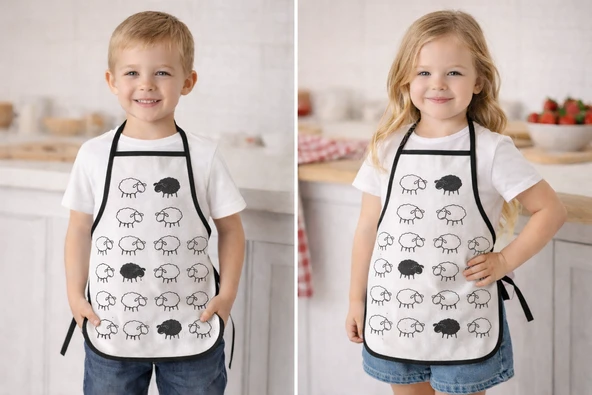 3-5 Yaş Çocuk Mutfak Önlüğü 35x50 cm - Su Geçirmez, Leke Tutmaz, Pamuk Polyester Karışımlı ürün görseli 1