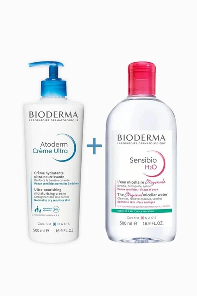 BİODERMA Atoderm Creme Ultra 500 ml Sensibio H2o 500 ml ürün görseli 1