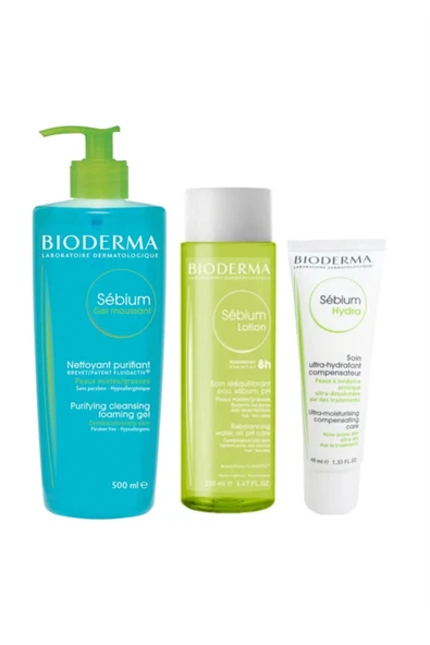 BİODERMA Sebium  Akne Bakım Set | Krem - Tonik - Temizleme Jel Orijinal Boy ürün görseli 1