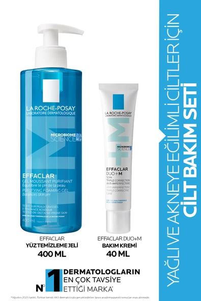 LA ROCHE POSAY Yağlı ve Akneye Eğilimli Ciltler için Cilt Bakım Seti: Effaclar Temizleme Jeli & Duo+M Bakım Kremi ürün görseli 1