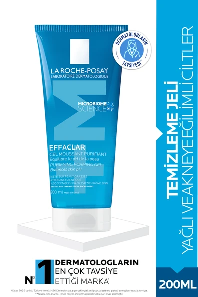 LA ROCHE POSAY Effaclar Yüz Temizleme Jeli 200ml - Yağlı ve Akneye Eğilim Gösteren Ciltler ürün görseli 1