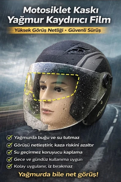 #KaplamaFilm Motorsiklet Görüş Netliği Kaza Riski Önleyici Su İtici Buğu Önleyici Kaplama Film ürün görseli 1