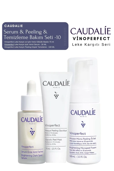 CAUDALİE Vinoperfect Leke Bakım Seti -10 | Serum & Peeling & Temizleme Köpük Orijinal Boy ürün görseli 1