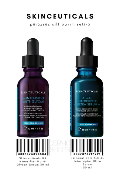 SKİNCEUTİCALS Prüzsüz Cilt Bakım Seti -3 | HA Intensifier Multi-Glycan Serum 30 ml & Interrupter Ultra 30 ML | DS ürün görseli 1