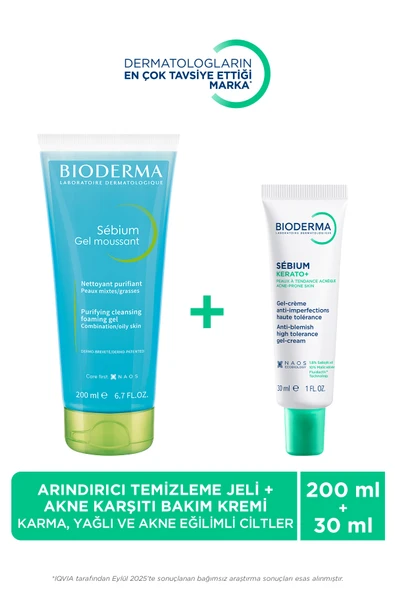 BİODERMA Sebium Kerato Ve Karşıtı Bakım Kremi 30 ml & Yüz Temizleme Jeli 200 ml ürün görseli 1