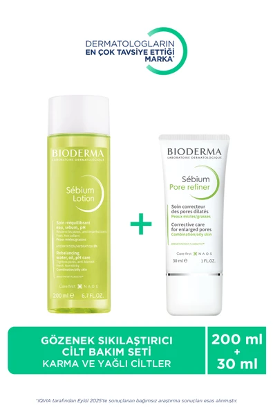 BİODERMA Sebium Karma Ve Yağlı Ciltler İçin Gözenek Sıkılaştırıcı Tonik 200 ml & Bakım Kremi 30 ml ürün görseli 1