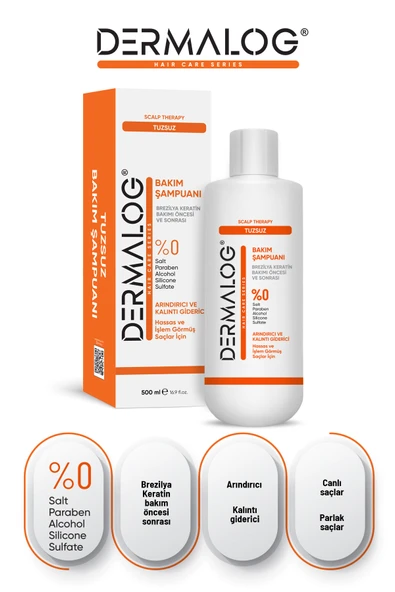 DERMALOG Arındırıcı Tuzsuz Şampuan - Salt & Sulfate Free 500 ml ürün görseli 1