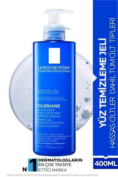 LA ROCHE POSAY Toleriane Hassas Ciltler Dahil Tüm Ciltler İçin Temizleme Jeli 400 ml ürün görseli 1
