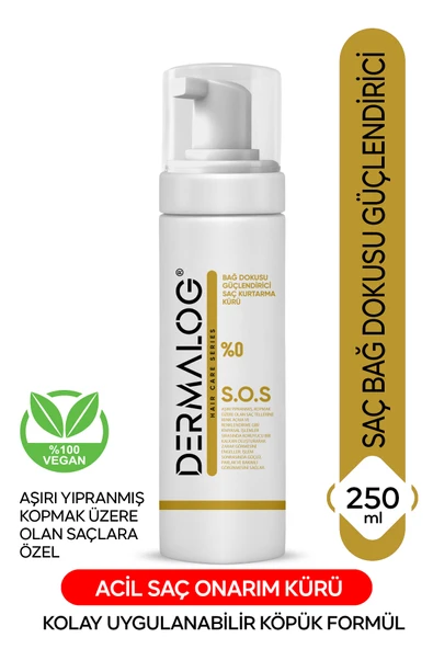 DERMALOG Yanmış Kopmuş Saçlar Için Bağ Güçlendirici Saç Kurtarma Kürü & Onarıcı Saç Bakım Köpüğü 250 ml ürün görseli 1