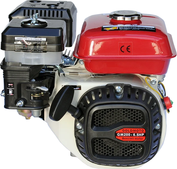 GoldMoto GM200 6.5 Hp İpli Krank Mili Kamalı Benzinli Motor ürün görseli 1