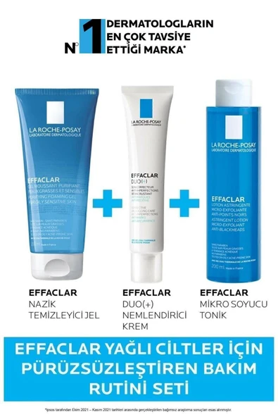 LA ROCHE POSAY Effaclar Yağlı Ciltler için Pürüzsüzleştiren Bakım Rutini Seti 20191122005 ürün görseli 1
