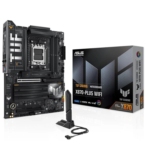Asus TUF GAMING X870-PLUS WIFI AM5 DDR5 8000(OC) 2xUSB4 4xM2 HDMI WIFI7 BT ATX ürün görseli 1