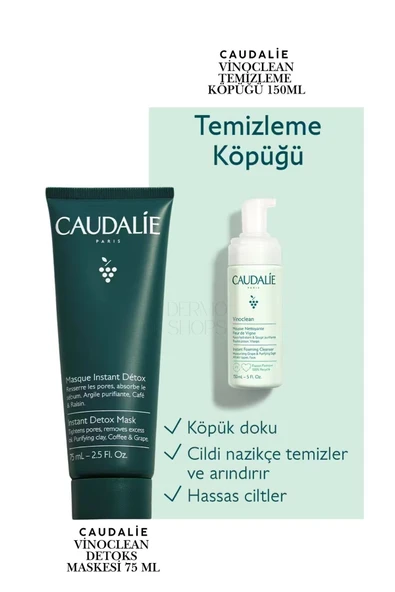 CAUDALİE Arındırıcı Temizleyici Bakım Set| Detox Mask + Temizleme Köpük Orijinal Boy ürün görseli 1