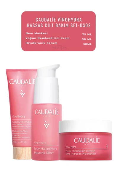 CAUDALİE Vinohydra Nemlendirici Bakım Seti | SERUM - Krem - Maske Orijinal Boy DS-002 ürün görseli 1